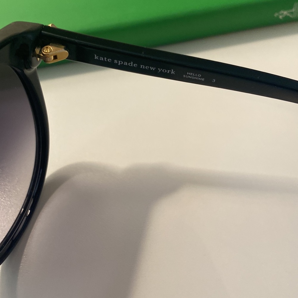 Kate Spade New York Black Hello Sunshine Sunglasses with Case and Cleaning Cloth - Picture 7 of 13